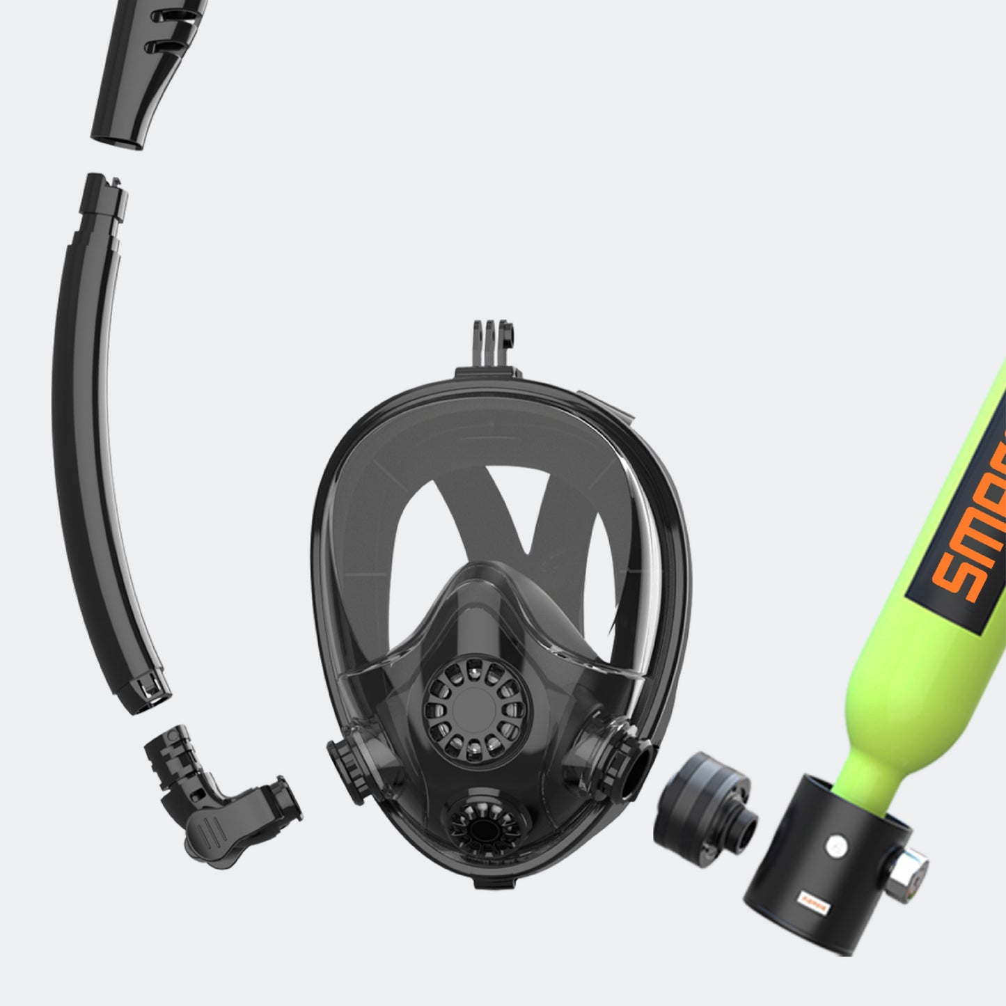 K2 Full Face Snorkel & Dive Mask with S300Plus/S300Pro Mini Scuba Tank – Mask M8068 PT01