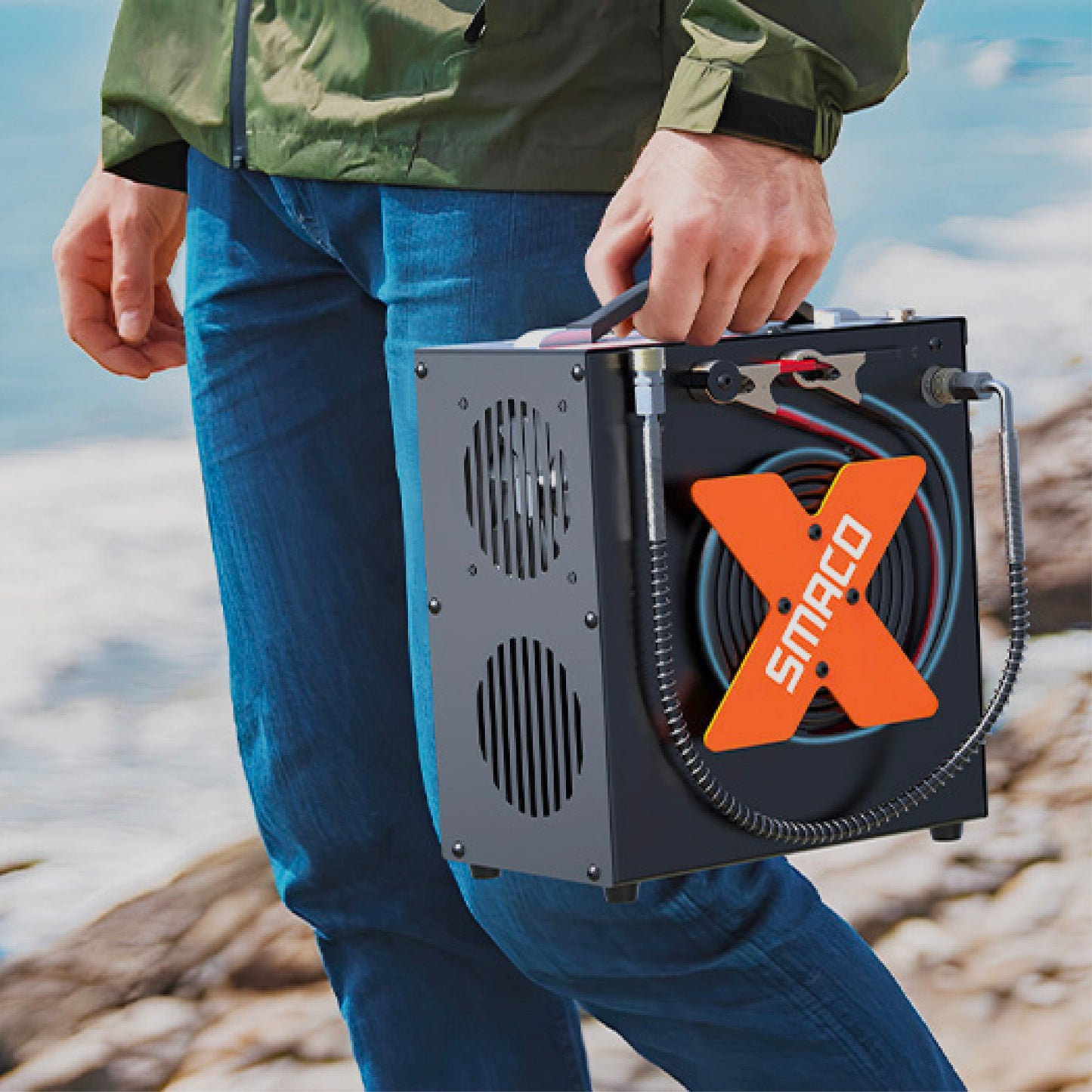 Compressore d'aria SMACO HEAP 1 PCP, compressore d'aria portatile ad alta pressione da 4500 psi per riempimento