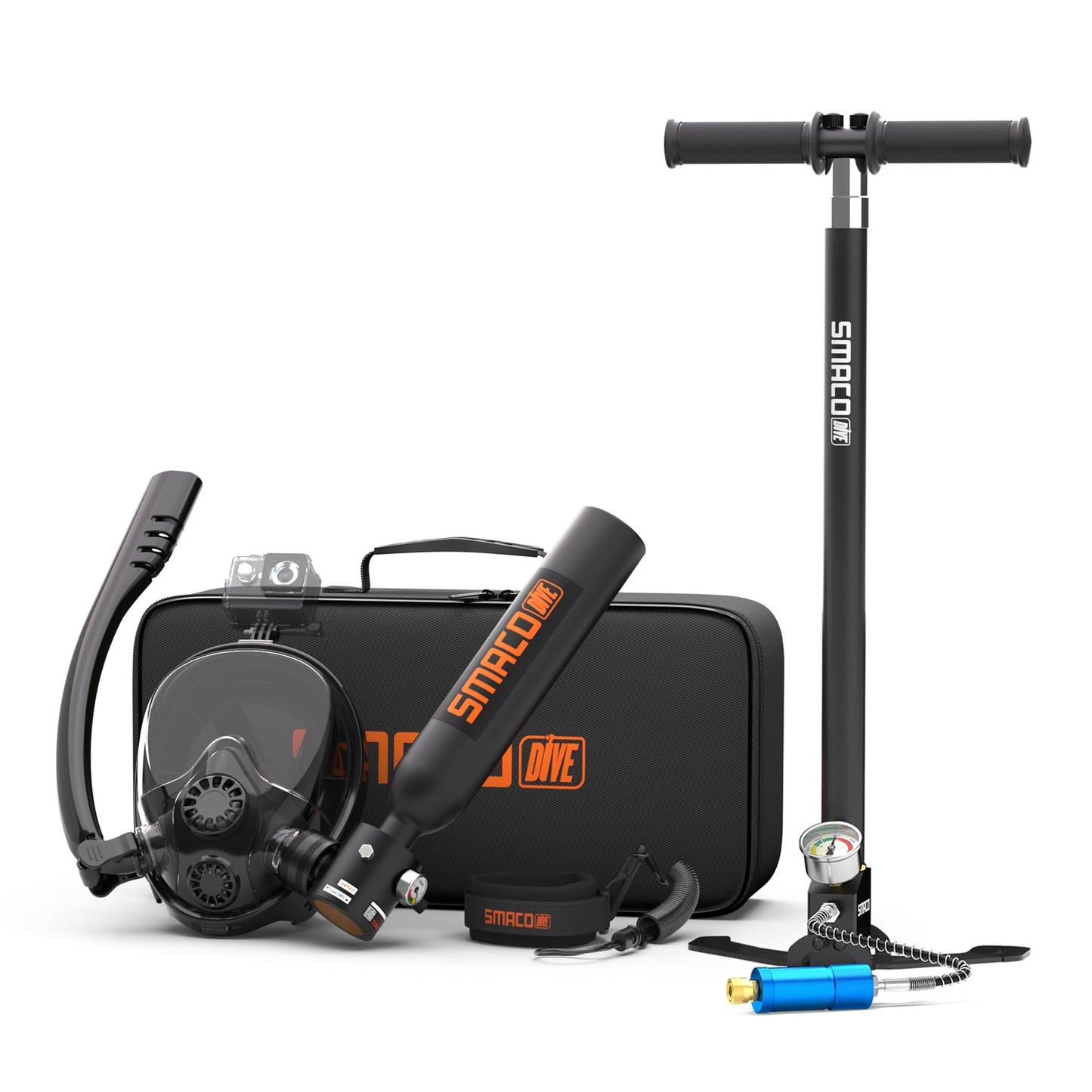 K2 Full Face Snorkel & Dive Mask with S300Plus/S300Pro Mini Scuba Tank