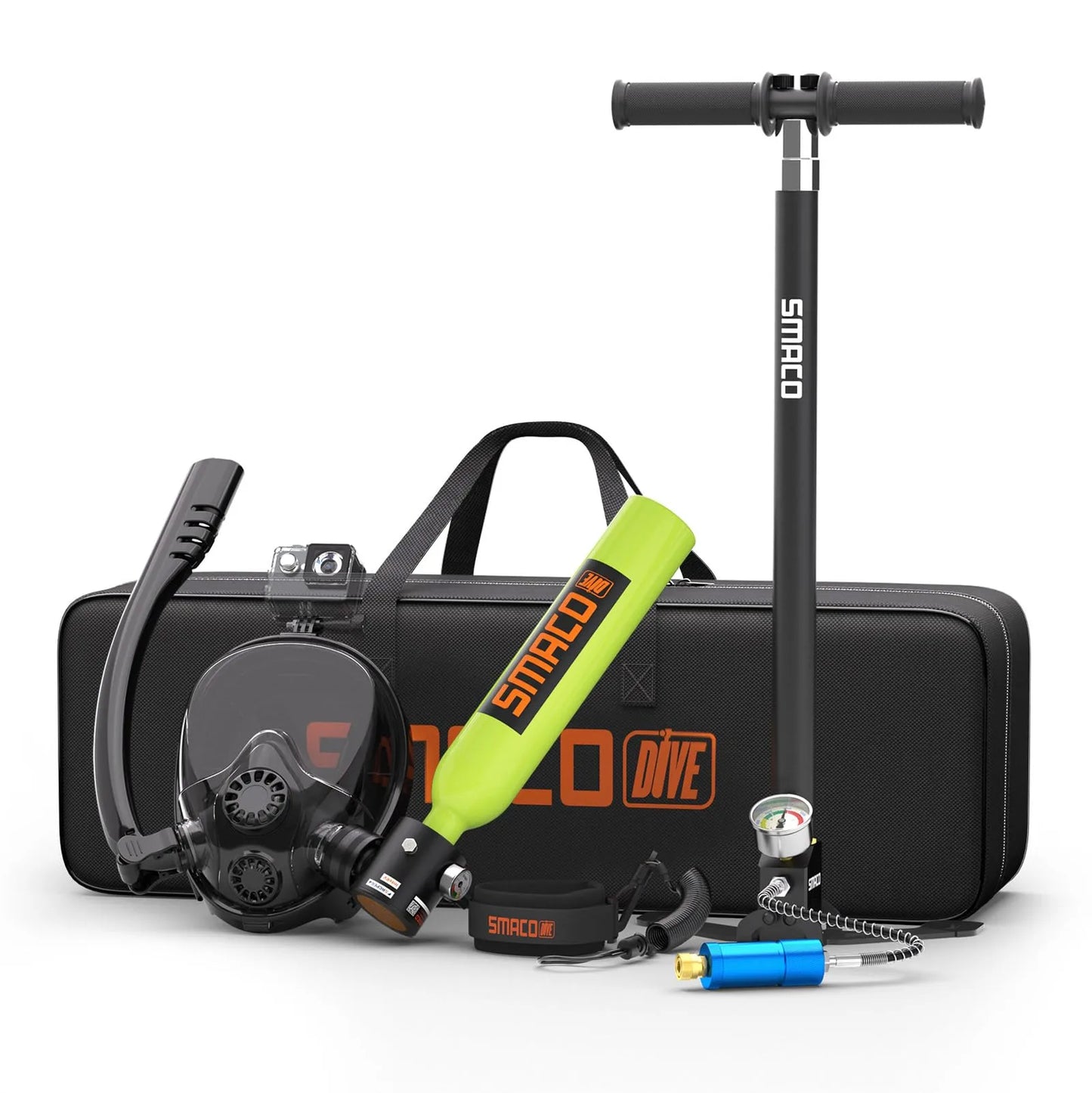 K2 Full Face Snorkel & Dive Mask with S300Plus/S300Pro Mini Scuba Tank