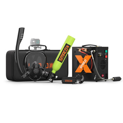 K2 Full Face Snorkel & Dive Mask with S300Plus/S300Pro Mini Scuba Tank