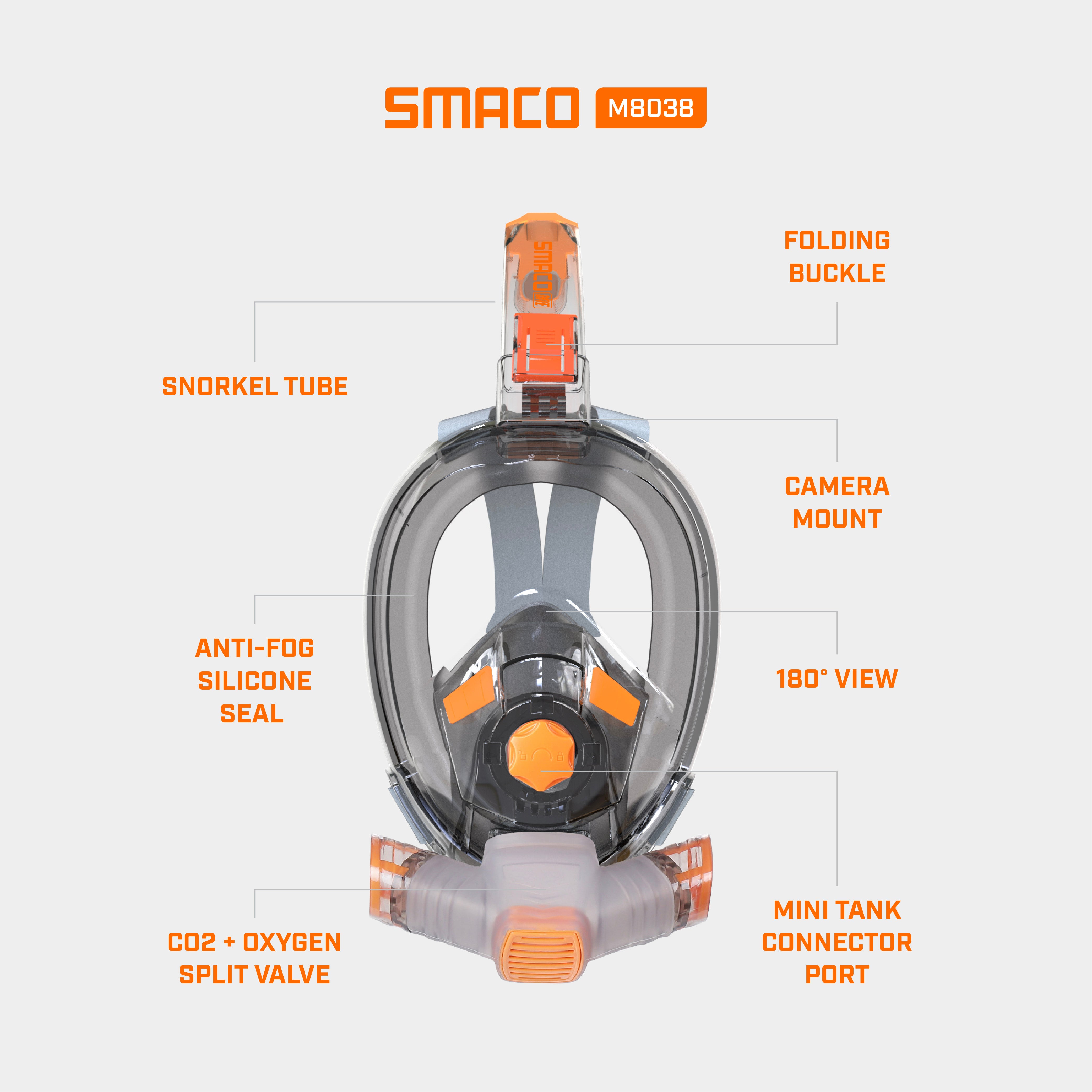 M8038 Full Face Snorkel & Dive Mask