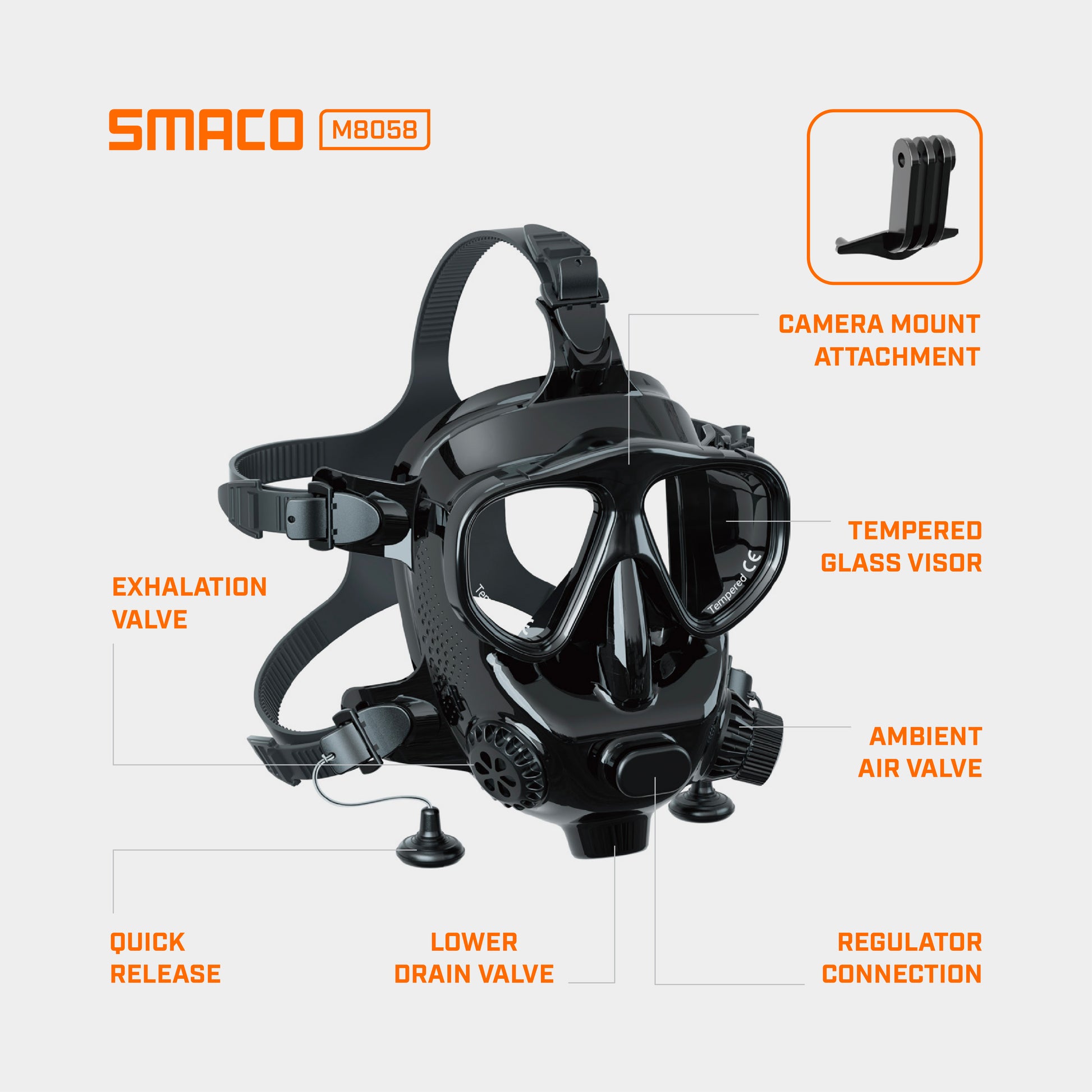 deep sea diving goggles M8058 Full Face Dive Mask