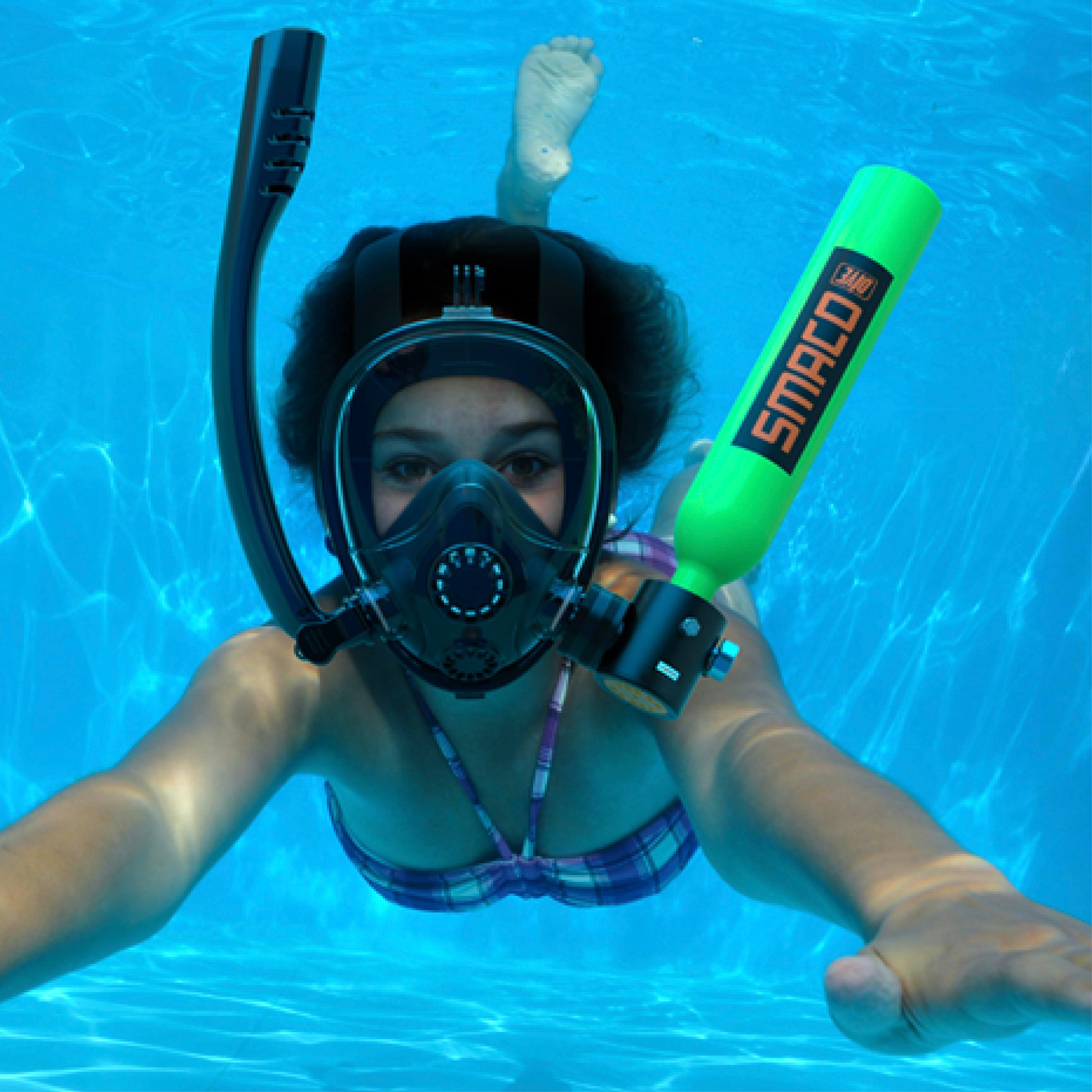K2 Full Face Snorkel & Dive Mask with S300/S300Pro Mini Scuba Tank