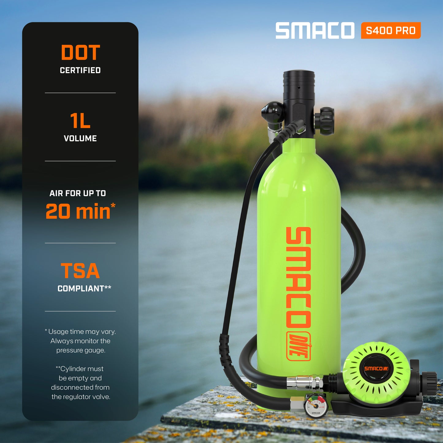 S400Plus 1.0L Mini Scuba Tank