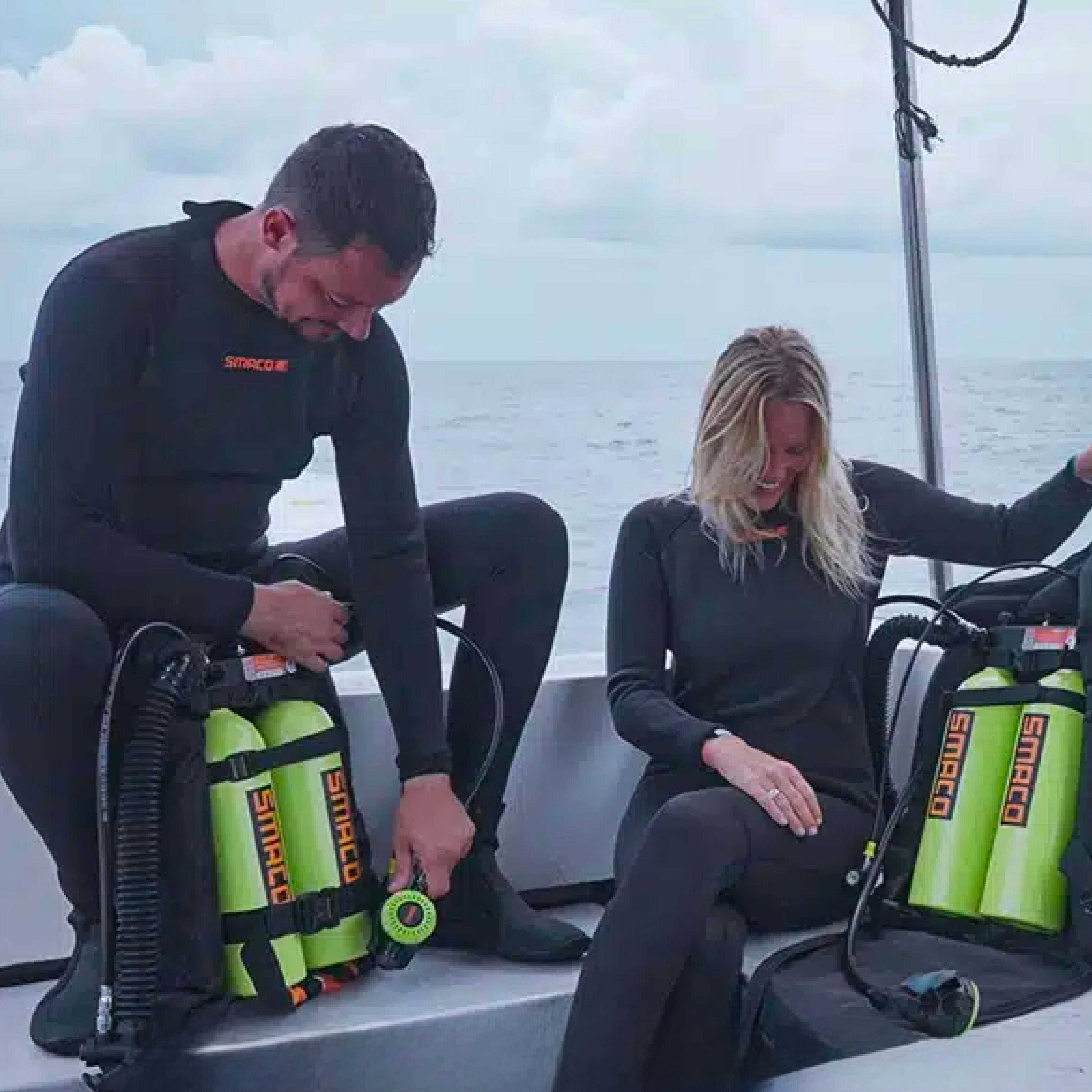 SMACO S700Max 2.0L Double Mini Scuba Tanks - Adjustable inhalation resistance