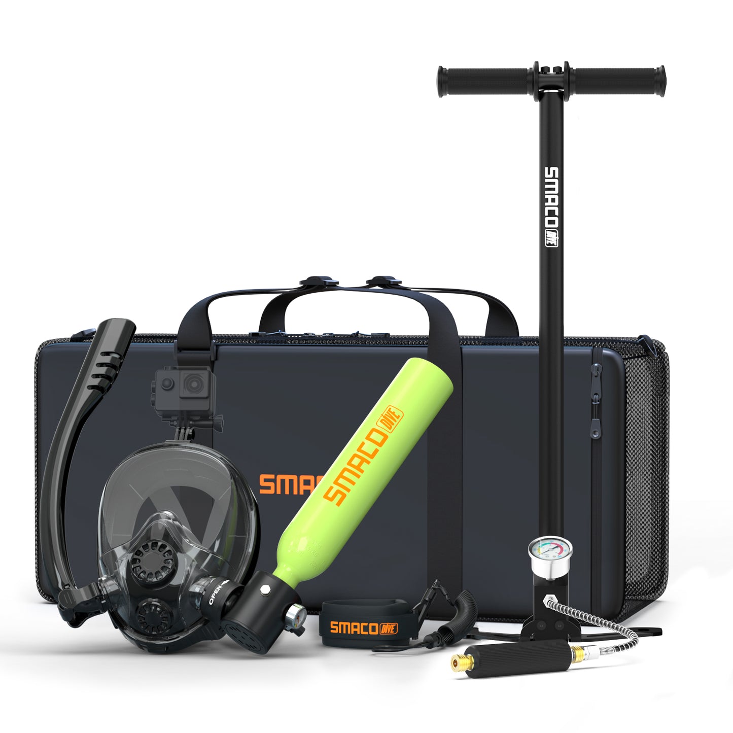 K2 Full Face Snorkel & Dive Mask with S300/S300Pro Mini Scuba Tank