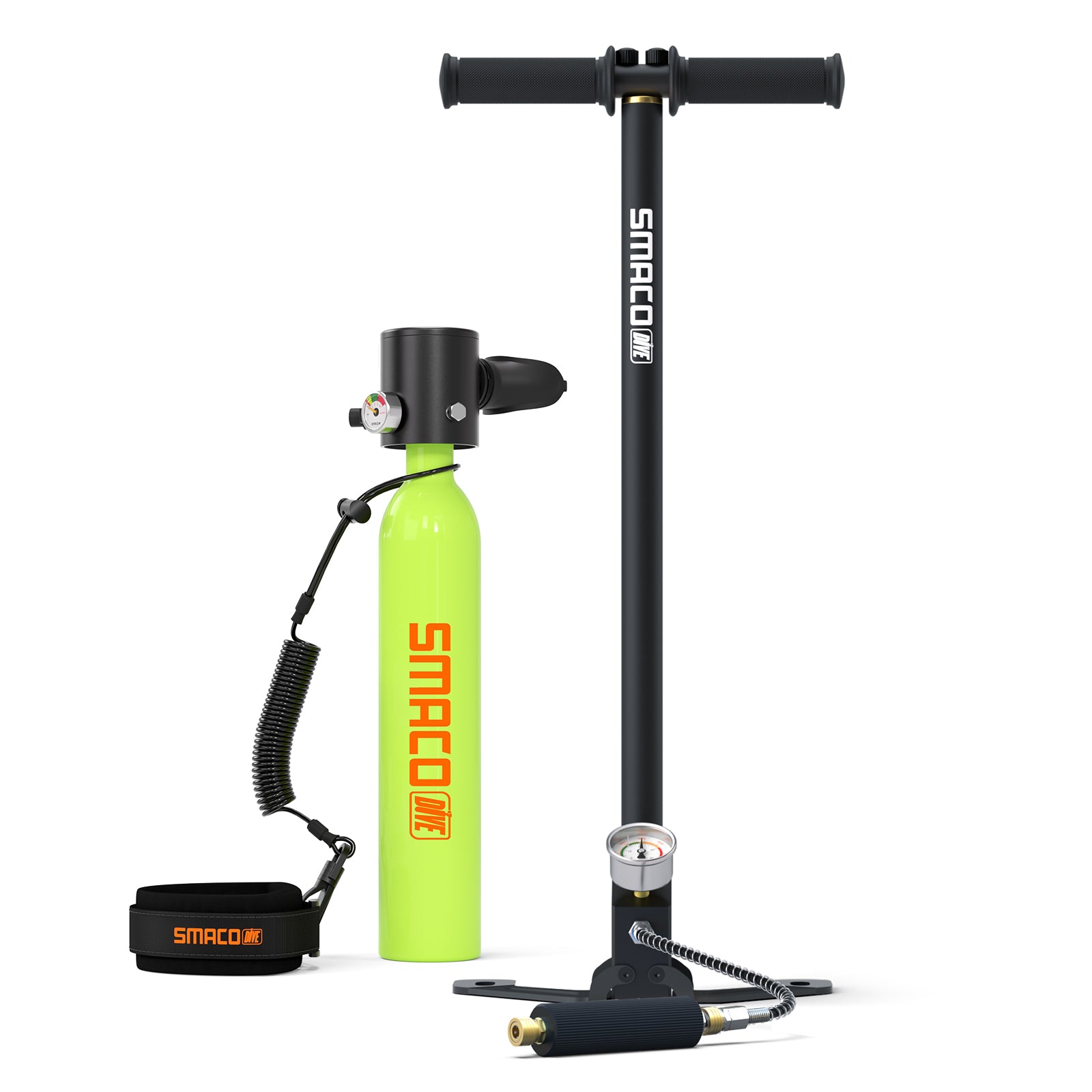 SMACO S300 0.5L Mini Scuba Tank with Hand Pump
