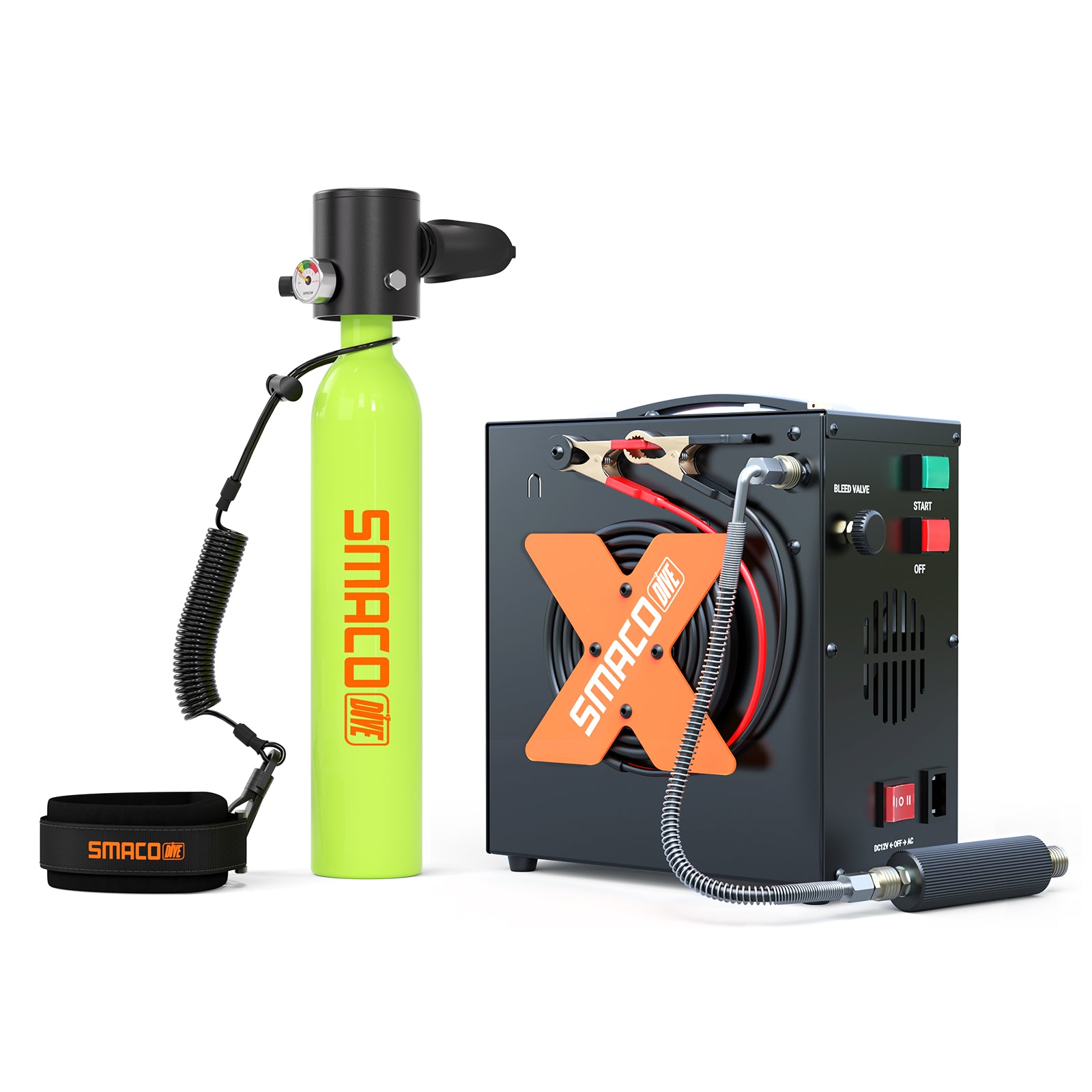 SMACO S300 0.5L Mini Scuba Tank with Heap 1 Electric Air Compressor