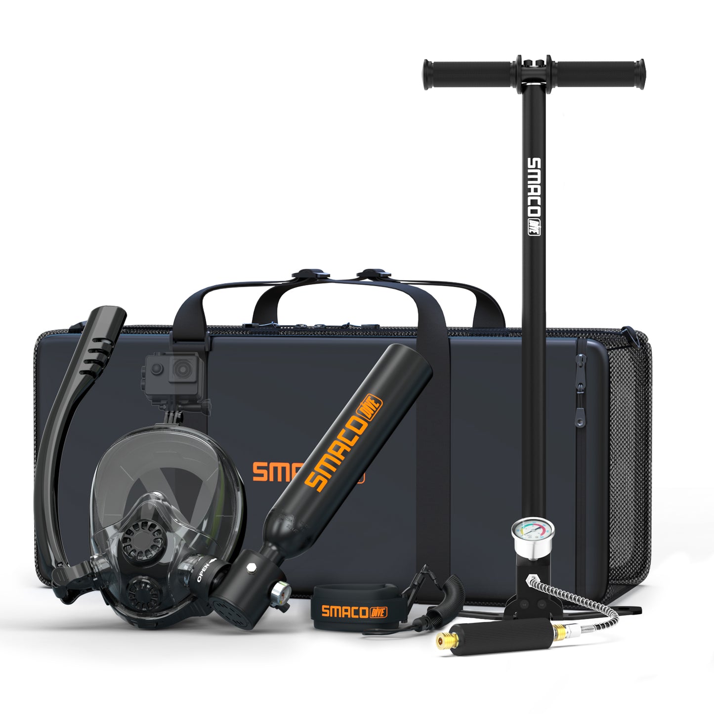 K2 Full Face Snorkel & Dive Mask with S300/S300Pro Mini Scuba Tank