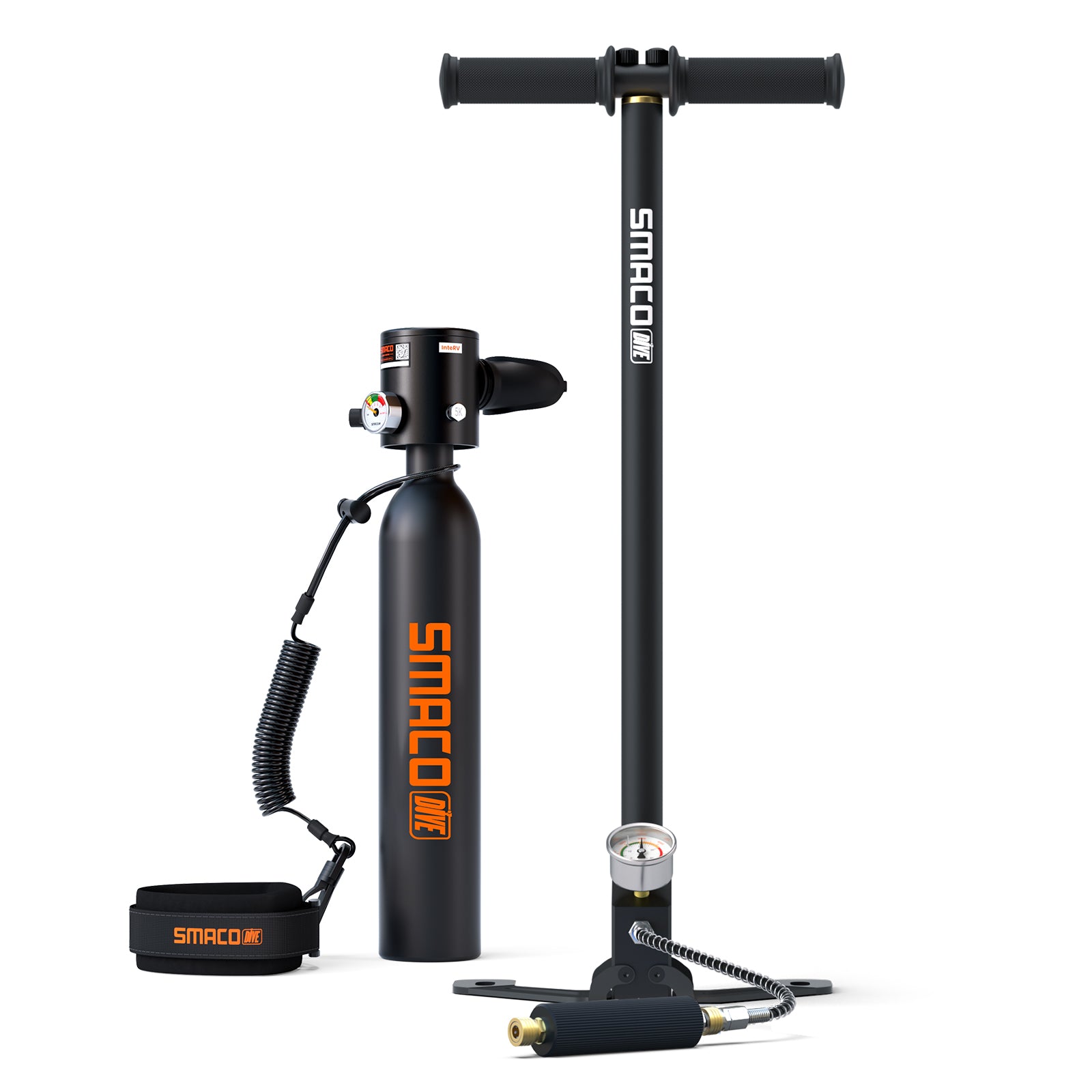 SMACO S300 0.5L Mini Scuba Tank with Hand Pump