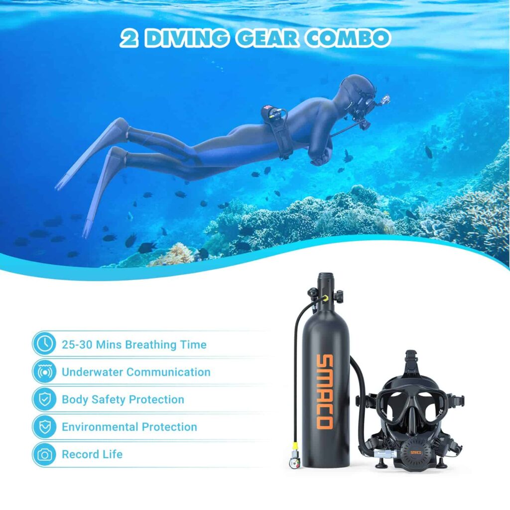 SMACO S700 | Mini Refillable Scuba Diving Air Tank | Smacodive